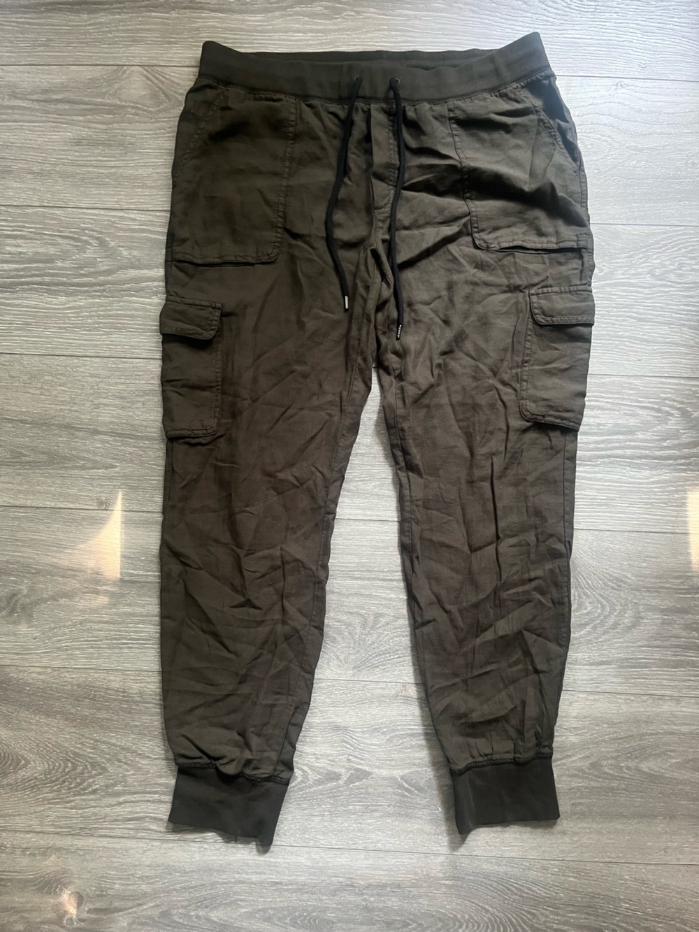 Community Aritzia Olive Army Green 100% Cotton Cargo Joggers Y2K Streetwear L